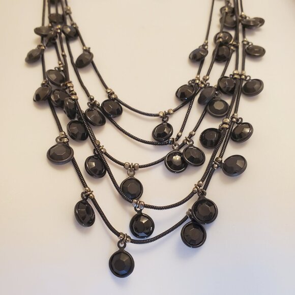 NWT Simply Vera Vera Wang Black Beaded Multi-Strand Layered Necklace - OS - Picture 7 of 8